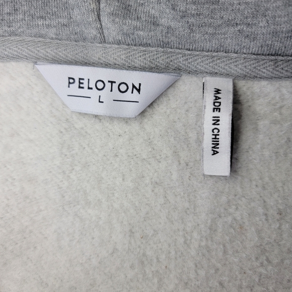 Peloton Heavyweight Full Zip Athletic Gray Gym Hoodie Sweatshirt Mens L - Picture 3 of 5